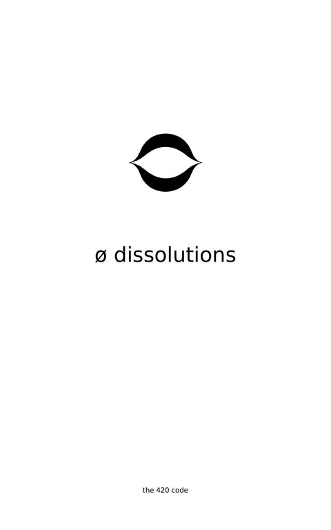 Ø Dissolutions, the cover