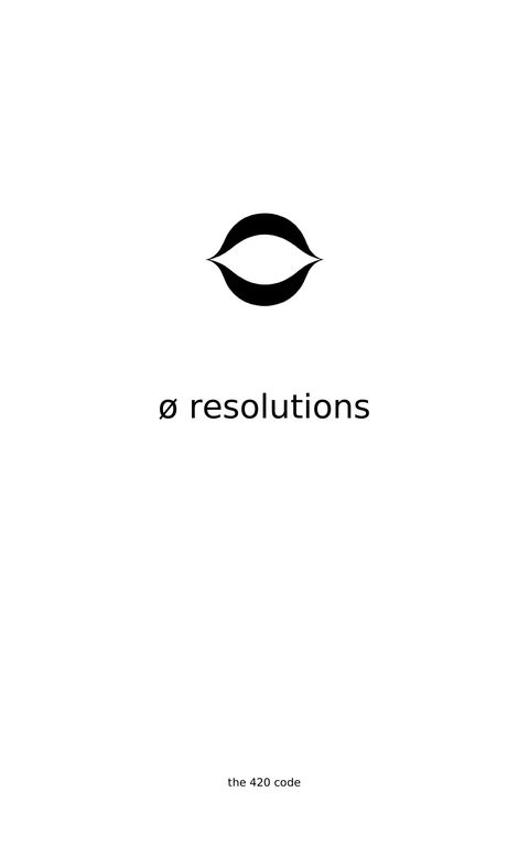 Ø Resolutions, the cover